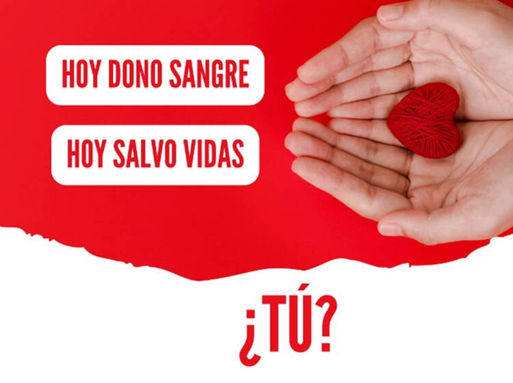 Cartel donación de sangre. Hoy dono sangre, hoy salvo vidas