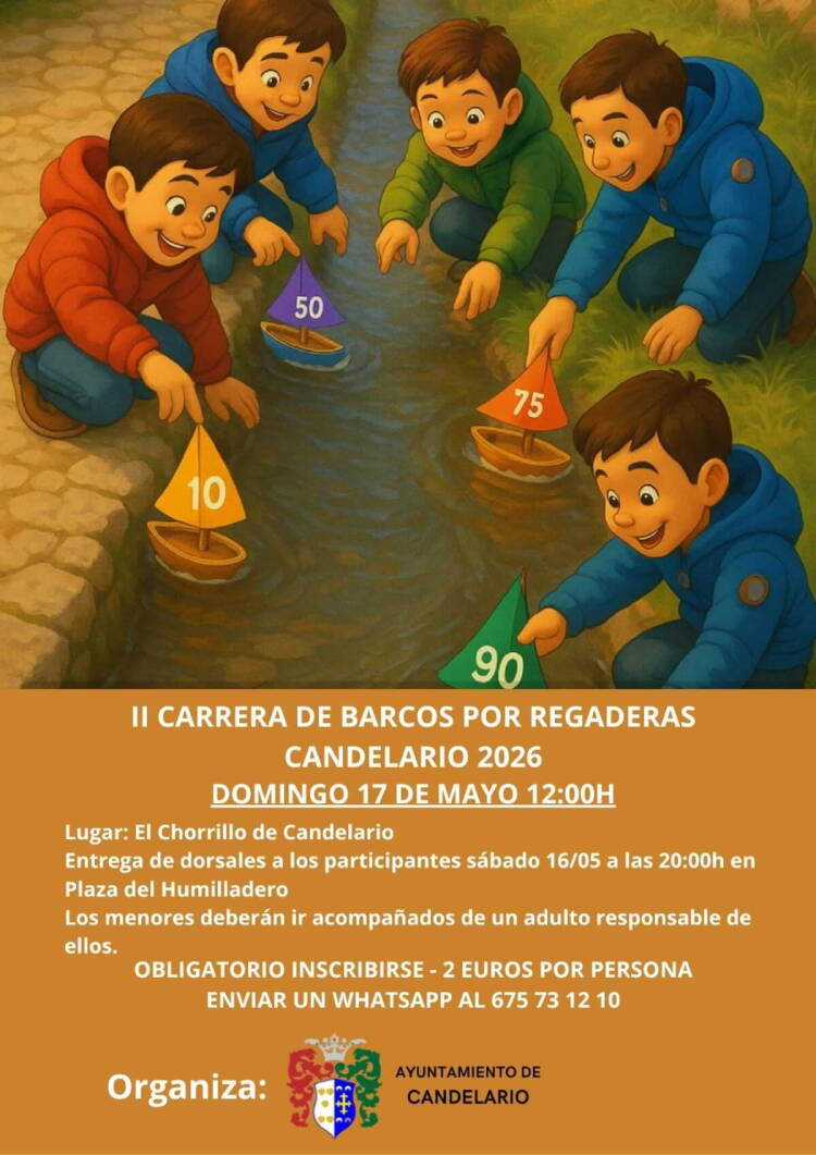 Cartel de la II Carrera de Barcos por Regaderas de Candelario 2026 en El Chorrillo