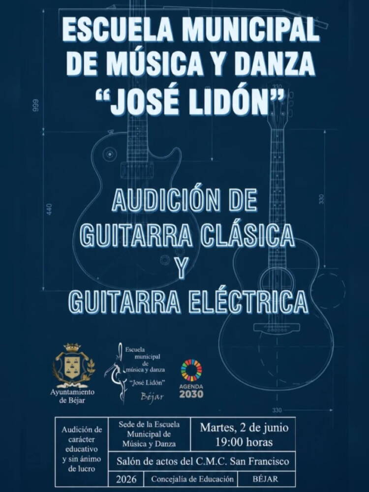 Cartel Audición de alumnos Guitarra clásica y eléctrica