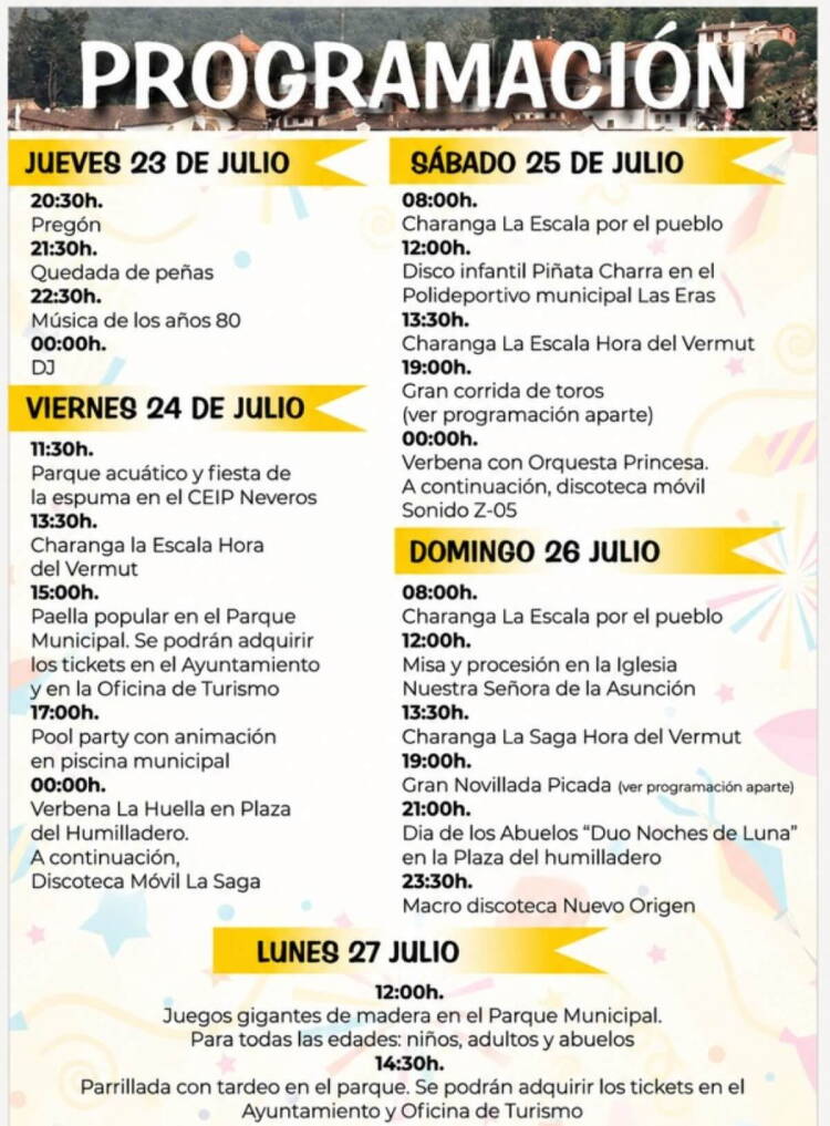 Programa de las Fiestas de Candelario 2026
