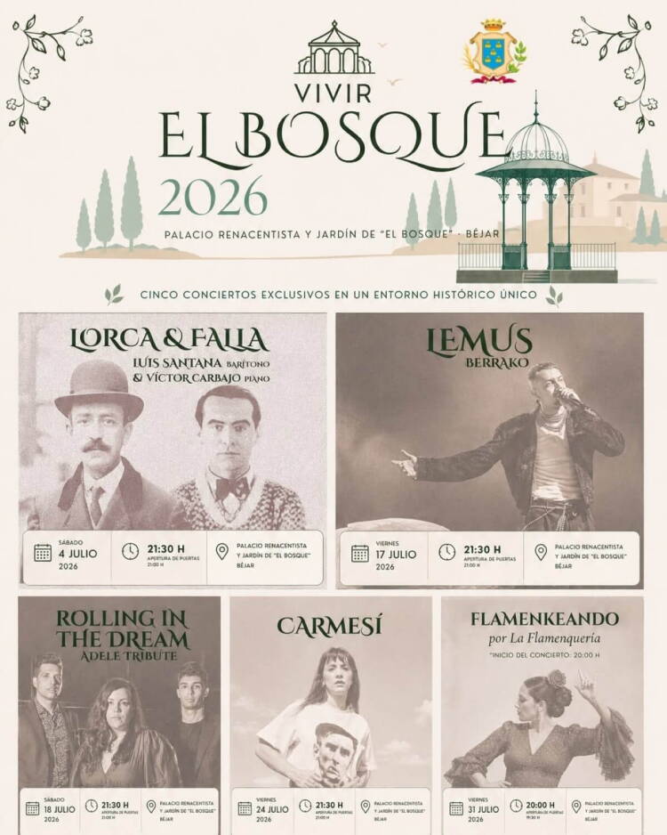 Cartel Programación Vivir El Bosque Béjar 2026