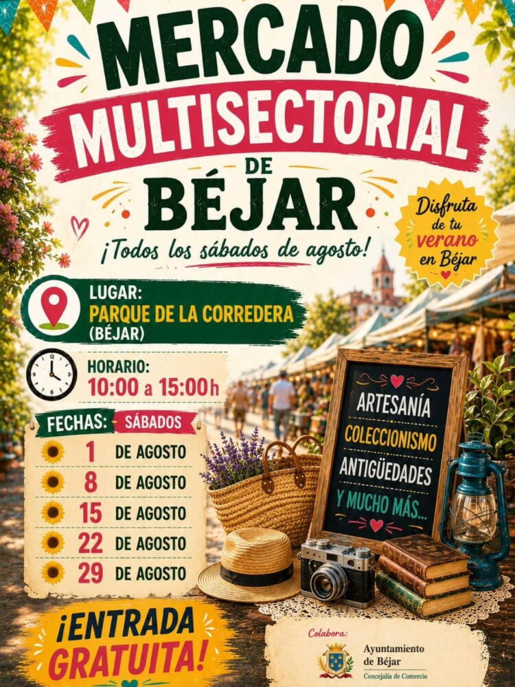Mercado multisectorial de Béjar - Sábados agosto 2026