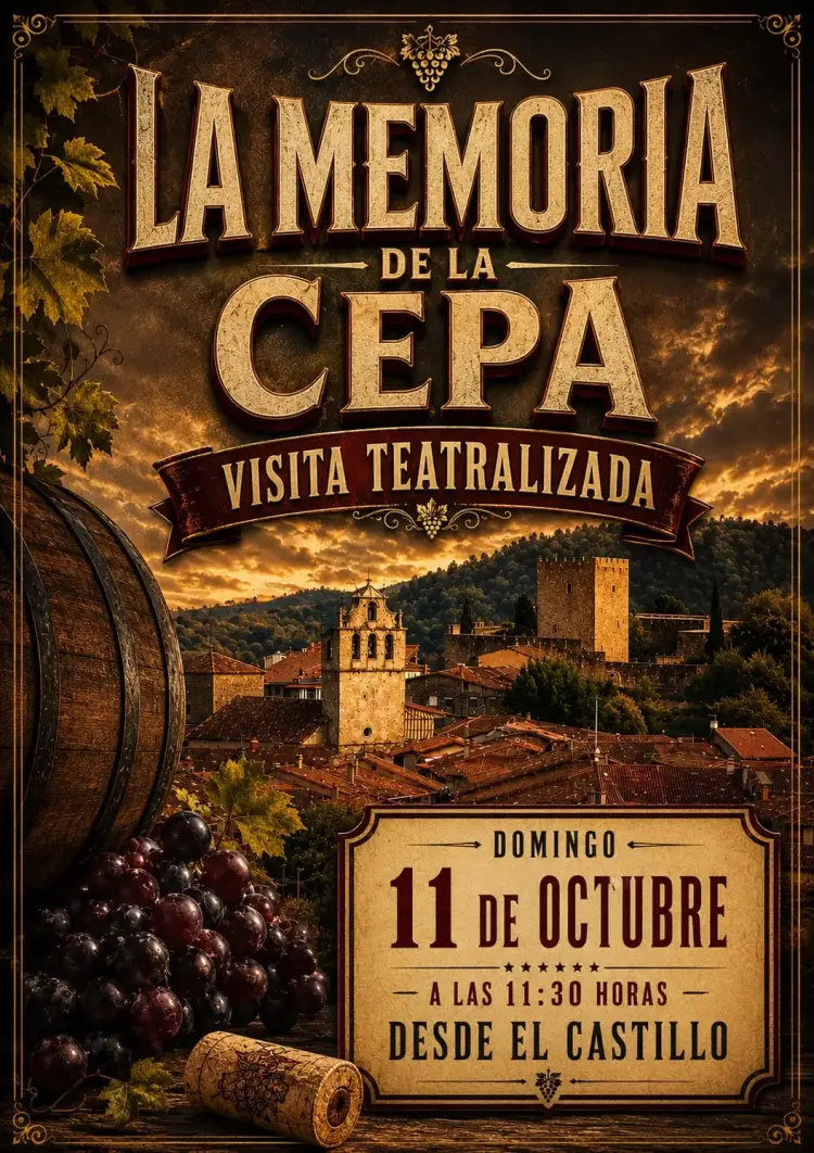 Cartel visita teatralizada Memoria de la Cepa