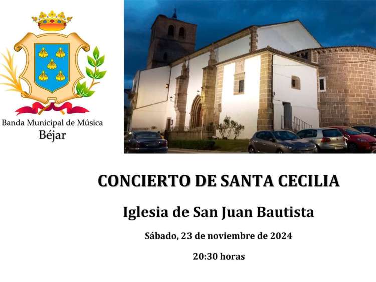 Cartel Concierto de Santa Cecilia en Béjar