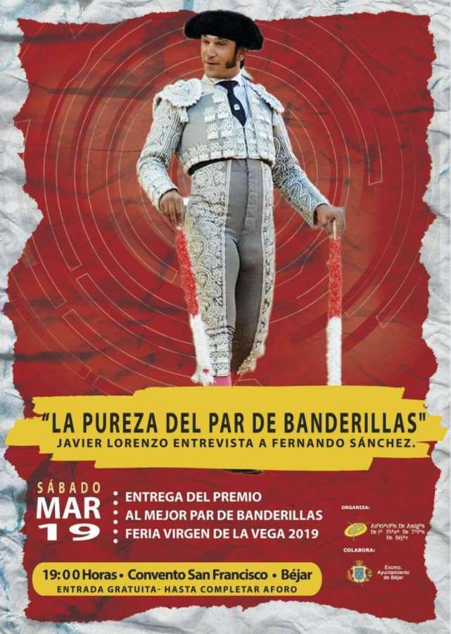 Entrega de premio en Béjar a Fernando Sánchez, banderillero