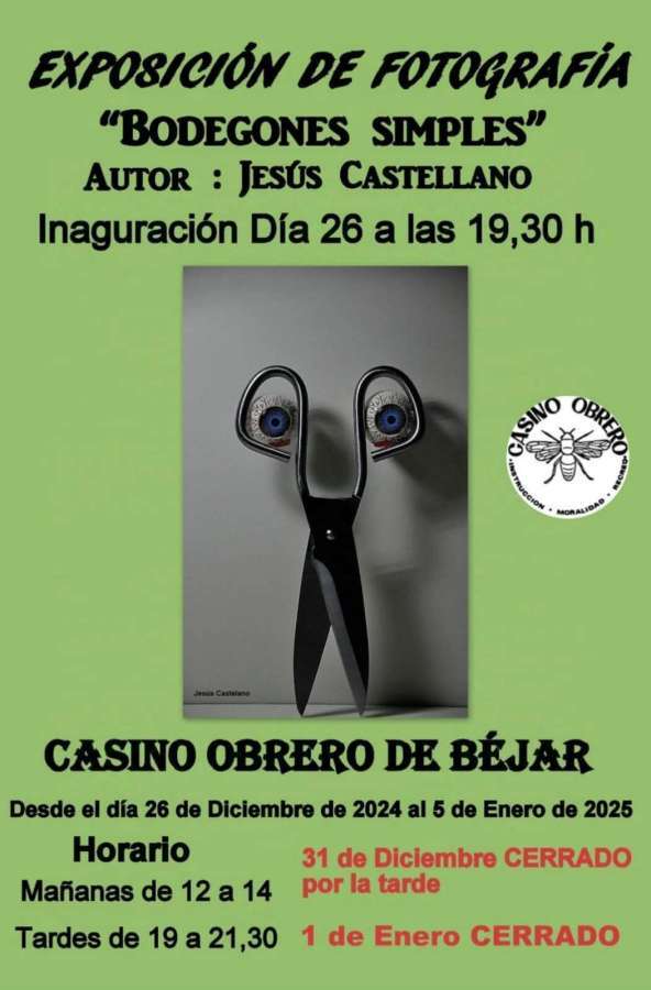 Cartel exposición de fotografías "Bodegones simples"