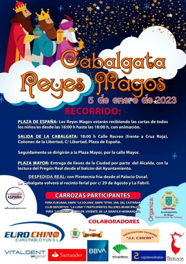 Cartel Cabalgata de Reyes de Béjar 2023
