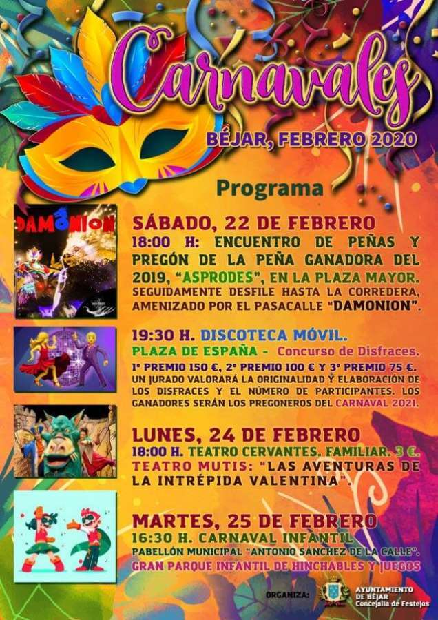 Cartel con la programación de las actividades