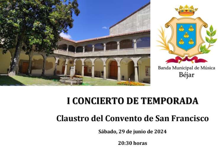 Cartel I Concierto de Temporada de la Banda Municipal de Música de Béjar