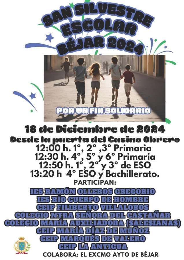 Cartel San Silvestre Escolar Béjar 2024