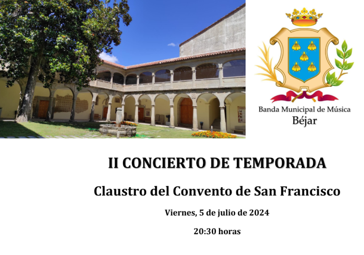 Cartel II Concierto de Temporada Banda Municipal de Música de Béjar