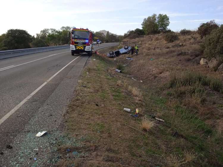 Imagen del accidente en el kilómetro 17 de la SA-102