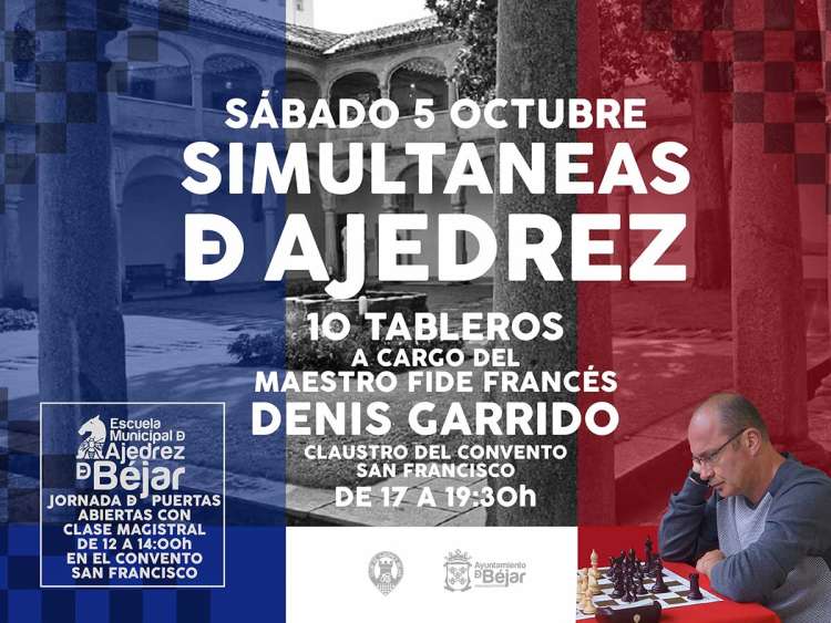 Montaje para cartel con imagen del claustro del Convento de San Francisco y Fide Francés Denis Garrido