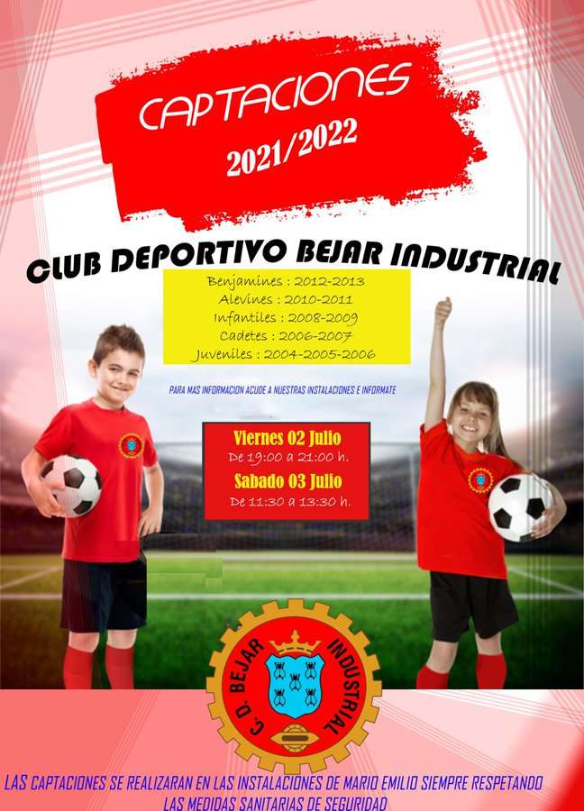 Cartel anunciador de las jornadas de captación. Montaje con un niño y una niña