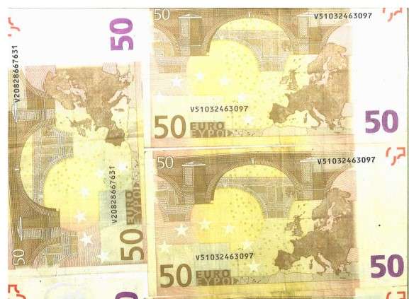 imagen de los billetes facilitada por la Policía Nacional