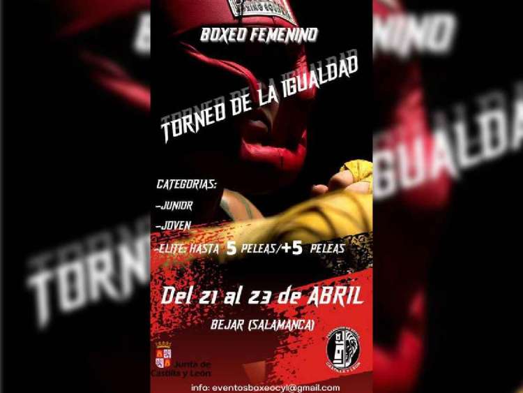 Cartel abstracto del torneo de boxeo femenino en Béjar