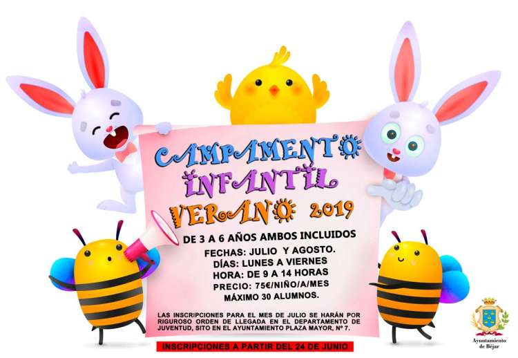 Cartel campamento de verano infantil
