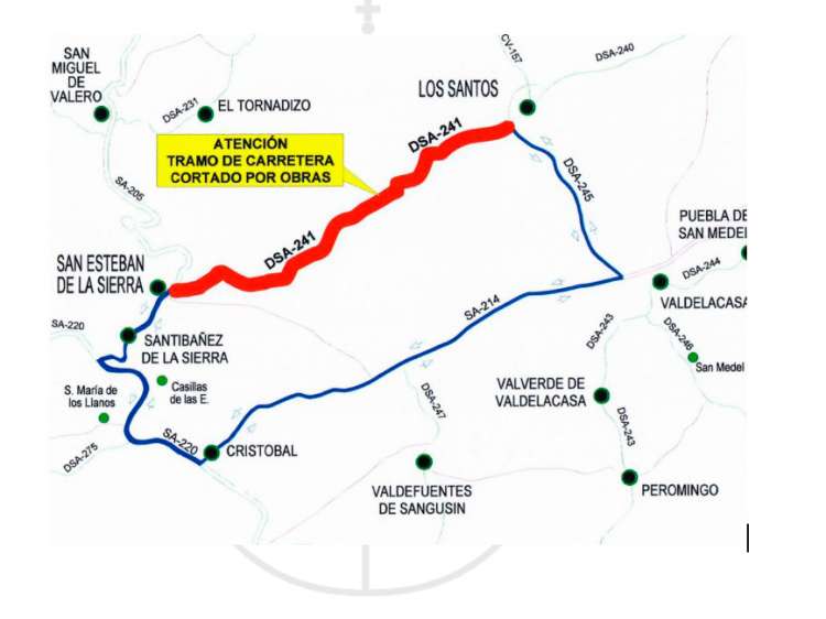 Corte y ruta propuesta por la Diputación