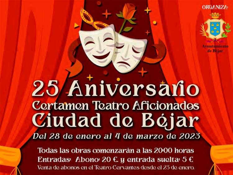 Cartel 25 aniversario del Certamen de Teatro Aficionados de Béjar