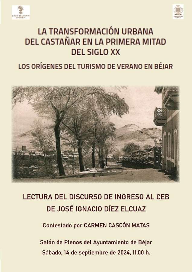 Cartel discurso de ingreso en el Centro de Estudios Bejaranos