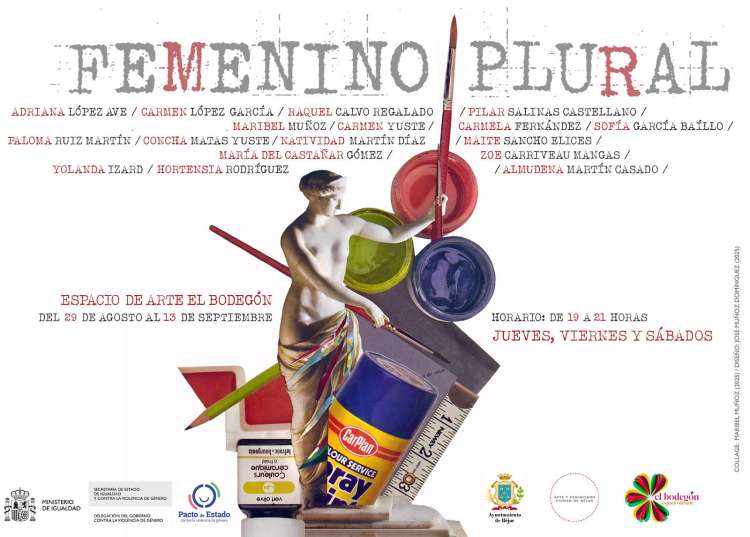 Cartel de la exposición “Femenino Plural” en El Bodegón de Béjar, agosto 2025