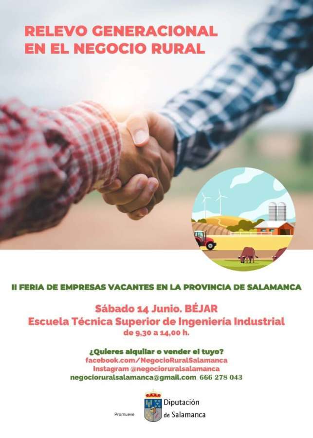 Cartel de la II Feria de Relevo Generacional en el Negocio Rural, celebrada en Béjar el 14 de junio de 2025.