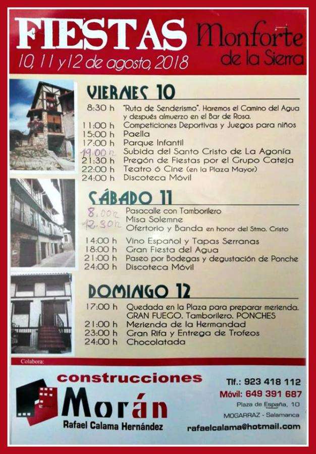 Cartel de las fiestas de Monforte de la Sierra