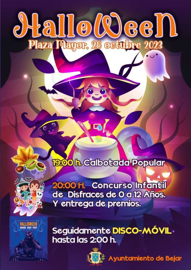 Cartel anunciador de la fiestas de Halloween en Béjar