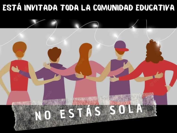 Vista parcial del cartel anunciador de la actividad contra la eliminación de la violencia contra la mujer  del IES Ramón Olleros