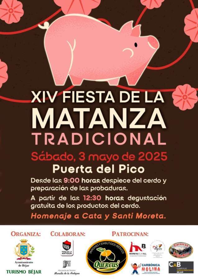Cartel oficial de la XIV Matanza Típica de Béjar 2025 en la Puerta del Pico