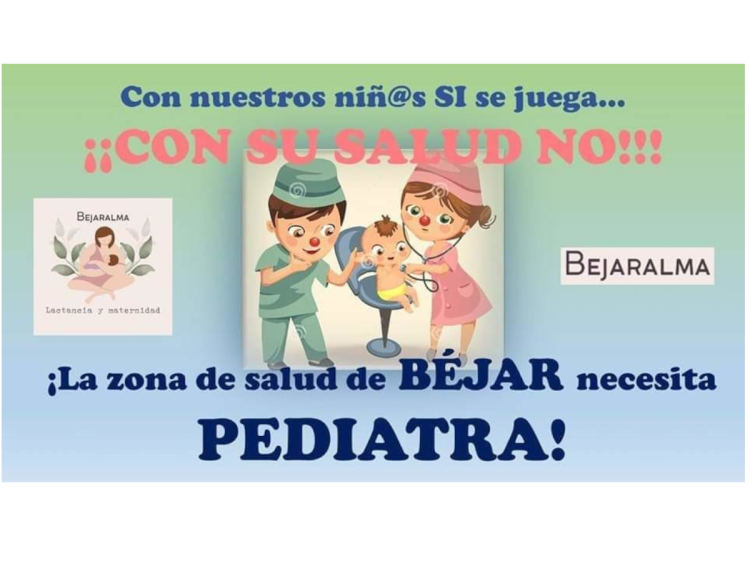 Cartel protesta reivindicando mejoras pediatría Madres y Padres de Zona de Salud de Béjar