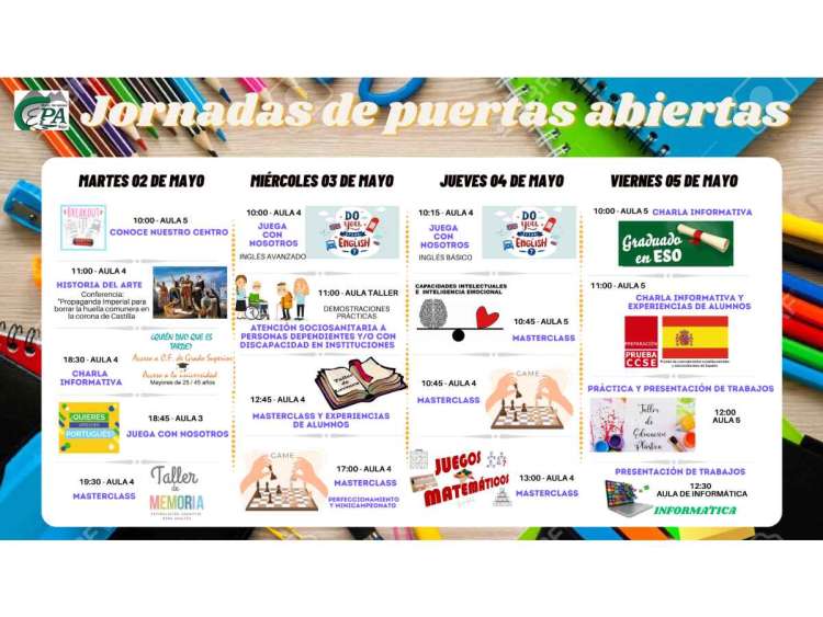 Cartel de las Jornadas de Puertas Abiertas EPA Mateo Hernández de Béjar