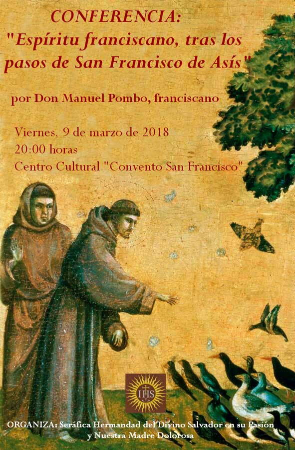 Cartel anunciador de la charla sobre San Francisco de Asis