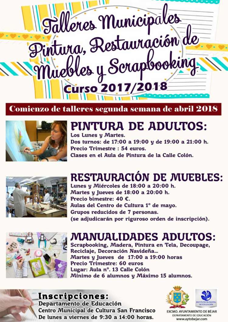 Cartel talleres municipales tercer trimestre 2017/2018