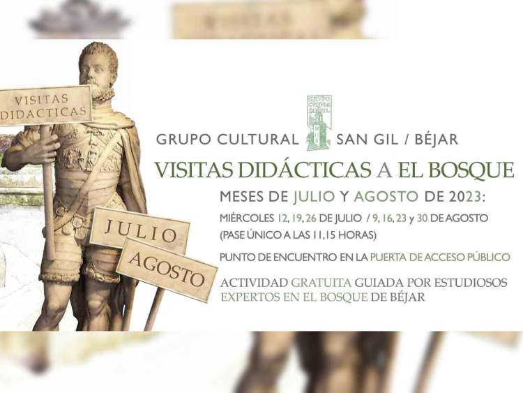 Cartel que anuncia el regreso de las vistas guiadas a el Bosque de Béjar