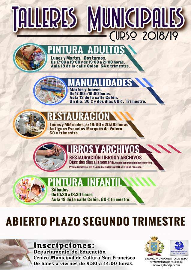 Cartel de los talleres municipales