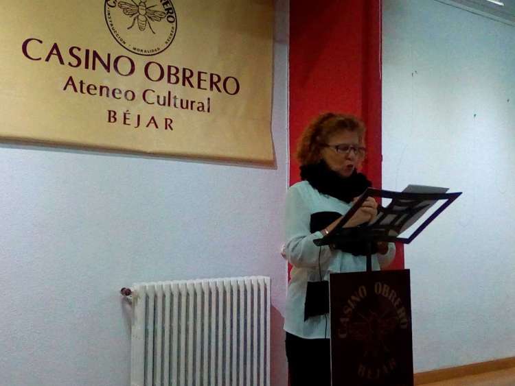 Carmen Carpio durante la presentación del acto