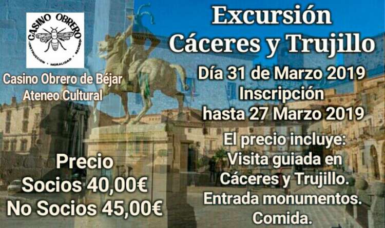 Cartel viaje a Cáceres y Trujillo