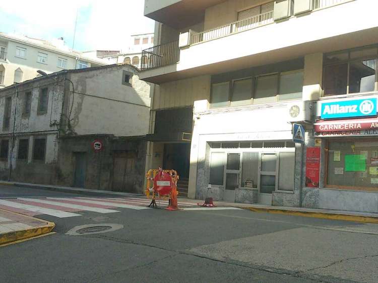 Calle Colon cortada por las obras