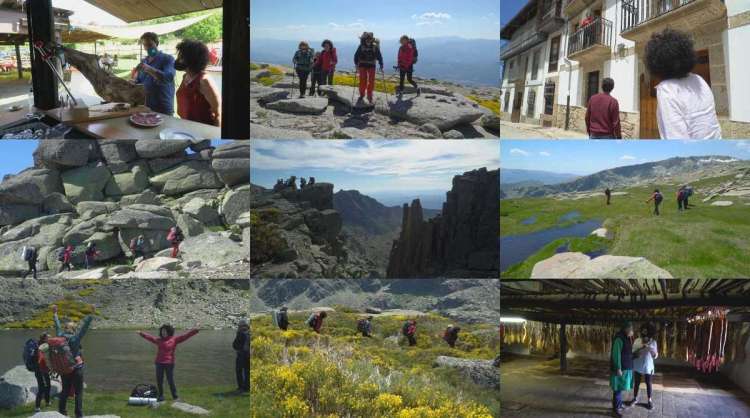 Varios fotogramas del programa Comando al sol. Montaña, personas, casas en Candelario, lagunas de Béjar