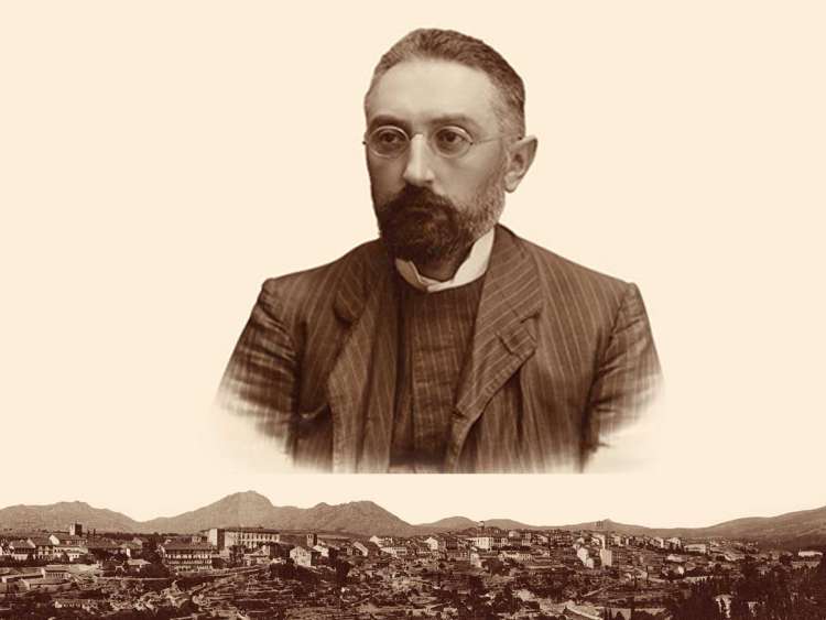 Invitación exposiciones, fotocomposicion Unamuno -  Béjar