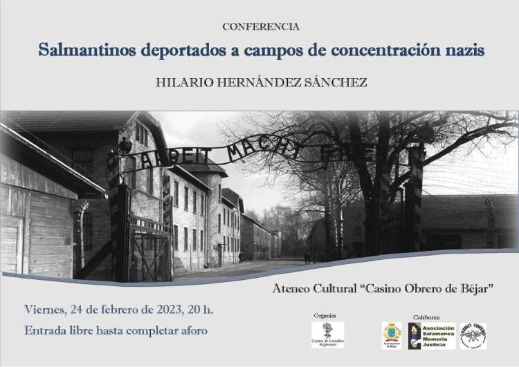 Cartel anunciador de la conferencia sobre los/as 36 salmantinos/as deportados a los campos de refugiados nazis