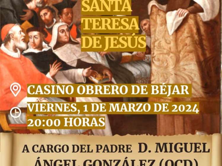 Cartel Conferencia sobre Santa Teresa de Jesús en Béjar
