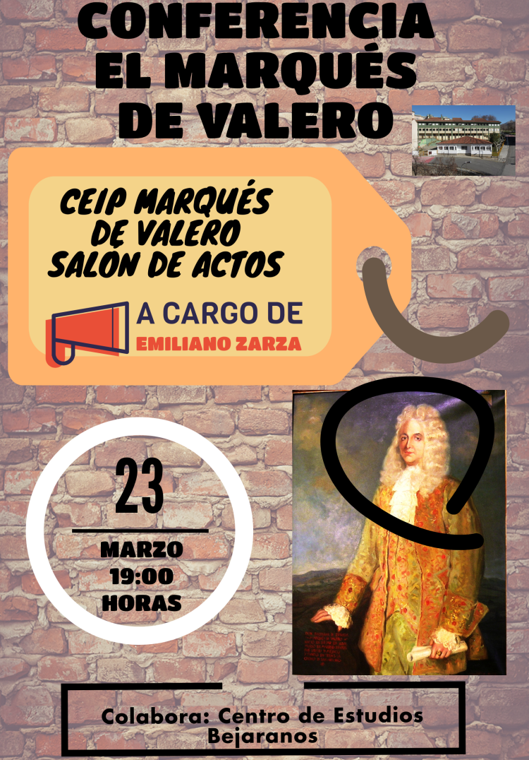 Cartel anunciador de la conferencia sobre Marqués de Valero
