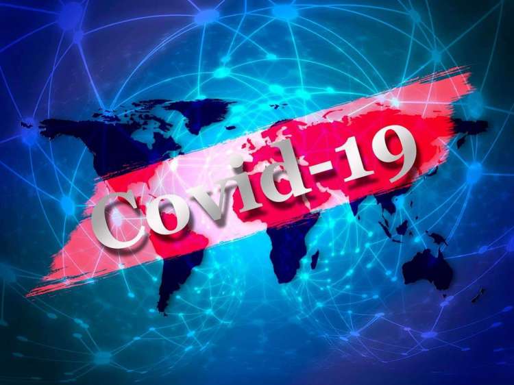 Mapa del mundo con anagrama Covid-19