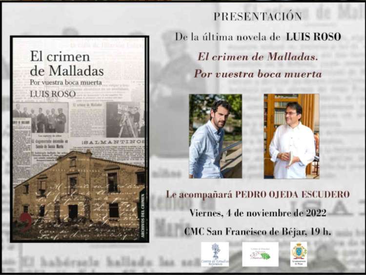 Cartel Anunciador de la presentación de la novela de Luis Roso