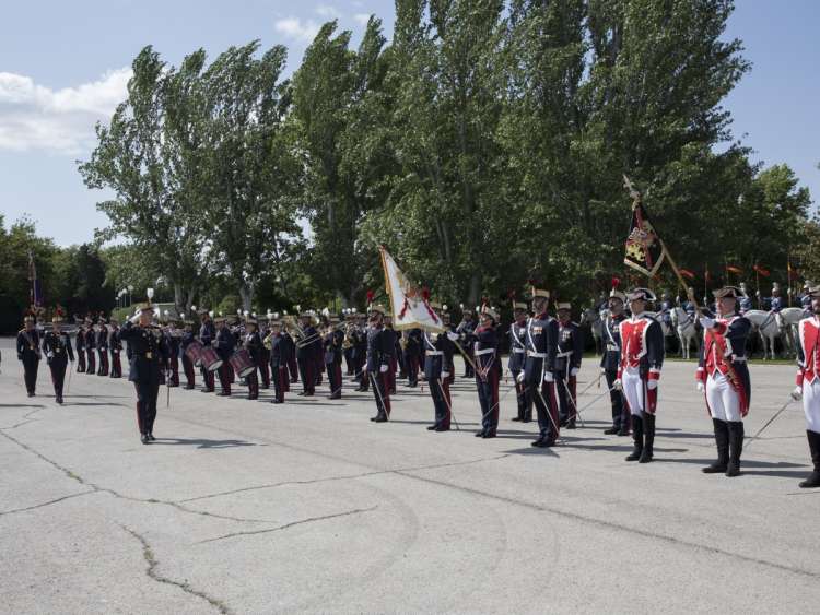 El coronel jefe pasa revista a la Guardia Rea