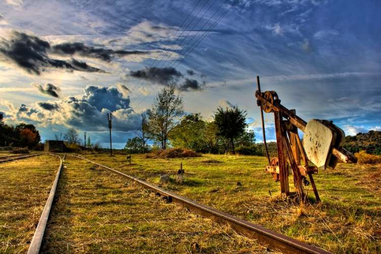 Imagen de las vías a su paso por la estación de ferrocarril de Béjar