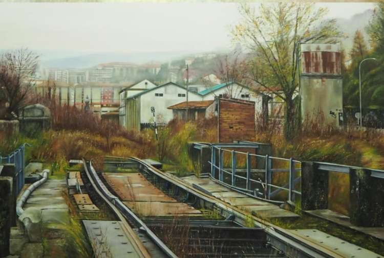 Uno de los cuadros expuestos en el Casino Obrero