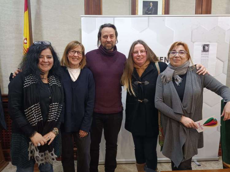 Adriana Lopez Ave; Marible Muñoz; el Alcalde, Antonio Cámara; Raquel Calvo Regalado y la concejala de Cultura,Ana Peralejo